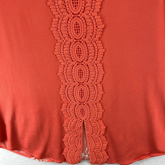 Daniel Rainn Women’s Top/Blouse Sz M Coral Rayon/Spandex Cotton Lace Detail NWT - Picture 7 of 11